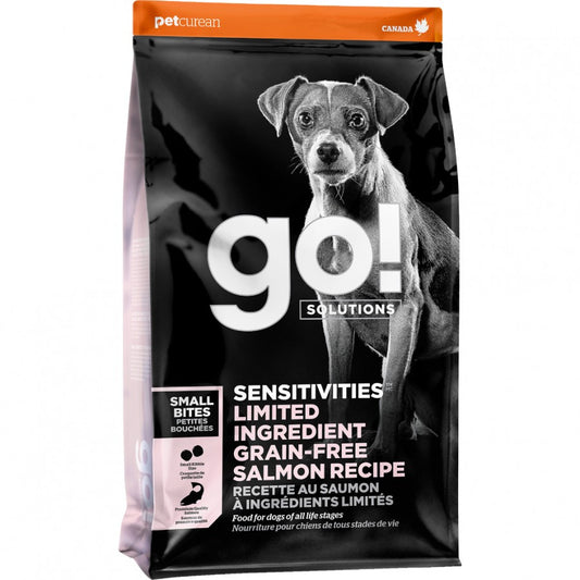 *S.O. - Up to 2 Week Wait* Petcurean - GO! Sensitivities GF LID SALMON SMALL BITES Dry Dog Food - 9.98KG (22lb)