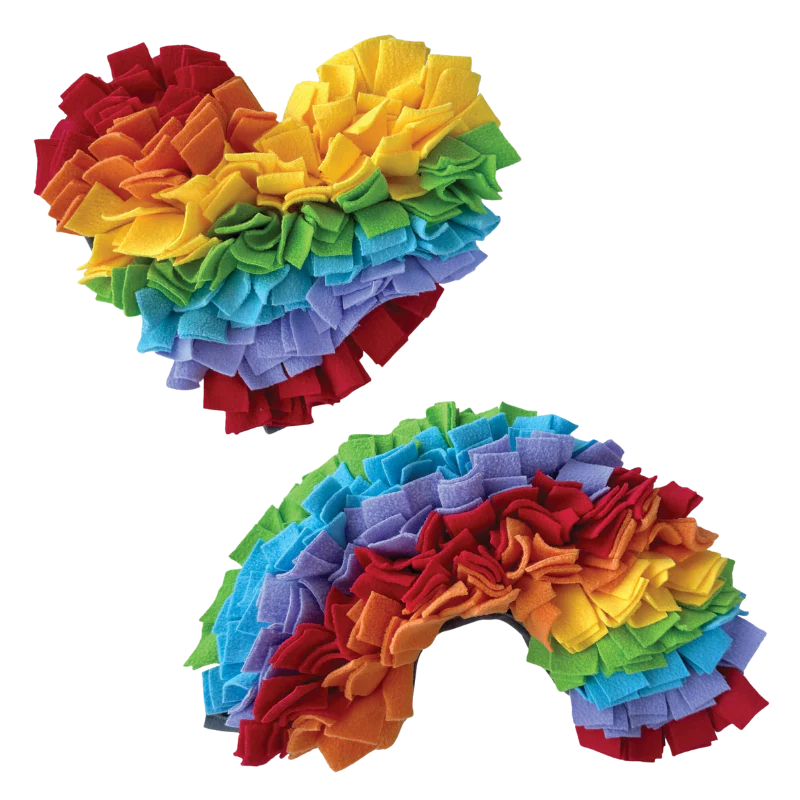 FouFou Brands - One Love Snuffle Mat - RAINBOW HEART - 28CM (11in)