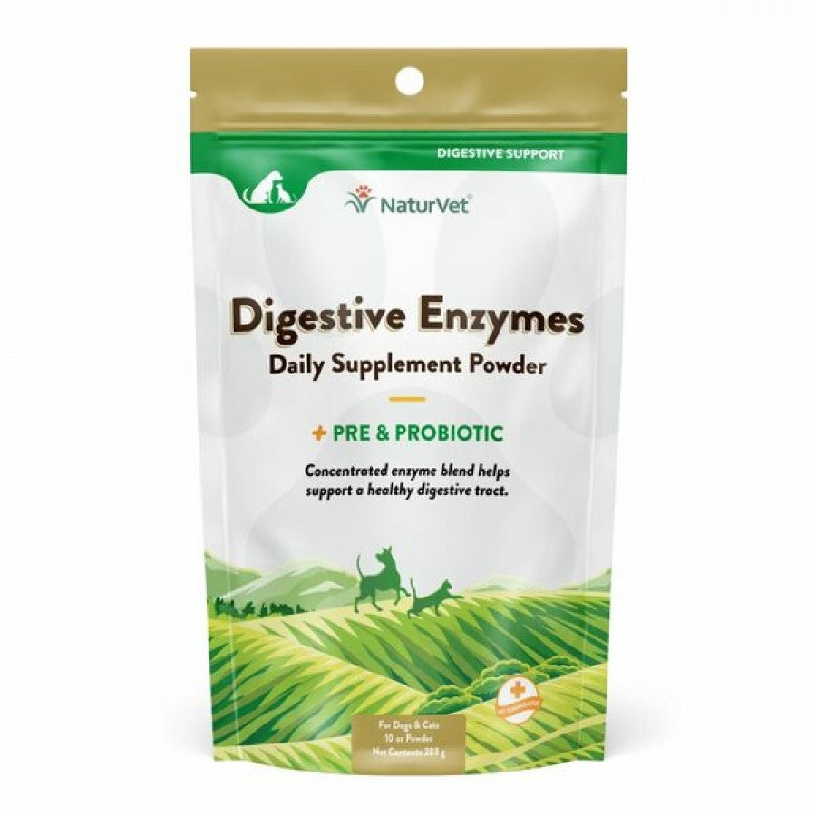 *S.O. - Up to 2 Week Wait* NaturVet - Digestive Enzymes+Probiotic Powder - 283GM (10oz)