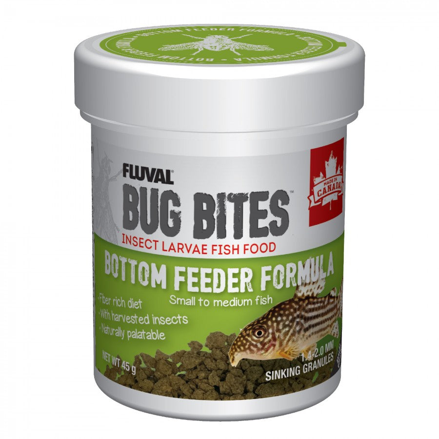 Fluval - Bug Bites Bottom Feeder Formula - Small to Medium - 1.4-1.6 mm granules - 45GM