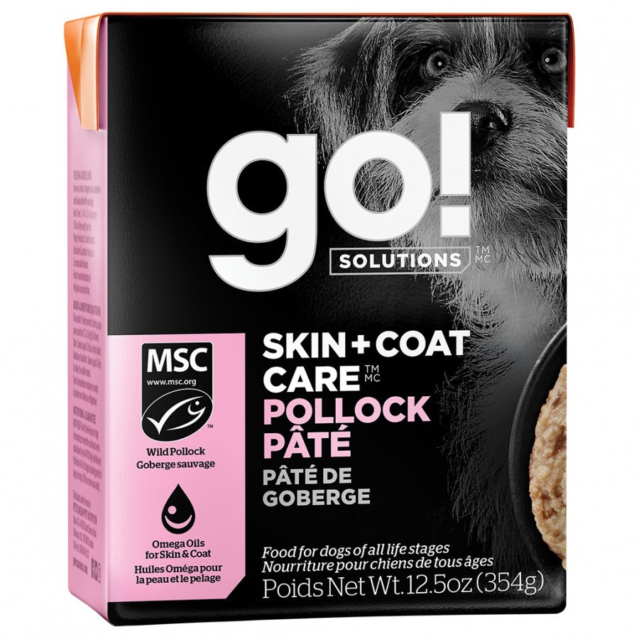 *S.O. - Up to 2 Week Wait* Petcurean - GO! Skin & Coat POLLOCK Pate - 354GM (12.5oz) x12 CASE