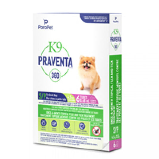 LocalID_71628 Parapet - K9 Praventa 360 Flea & Tick Treatment - Small Dogs up to 4.5 kg - 6 Tubes