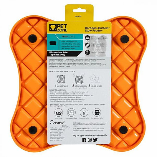 LocalID_66028 Pet Zone - Boredom Busters Indulge Slow Feeder/Lick Mat - ORANGE - LARGE - 30CM (12in)