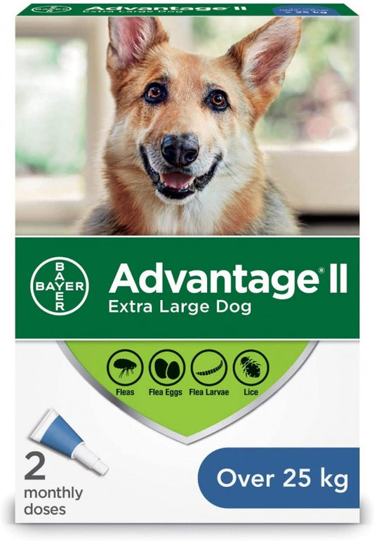 Bayer - K9 Advantage® II XLarge Dog Once-A-Month Topical Flea Treatment - Over 25KG - 2 Doses