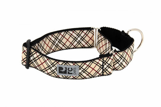 LocalID_55419 RC Pets - All Webbing Training Collar TAN TARTAN - Medium - 1.5in x 12-20in 