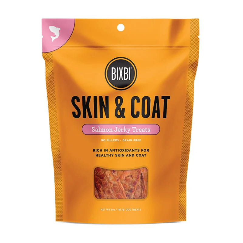 BIXBI - Skin & Coat Jerky SALMON Dog Treat - 113.4GM (4oz)