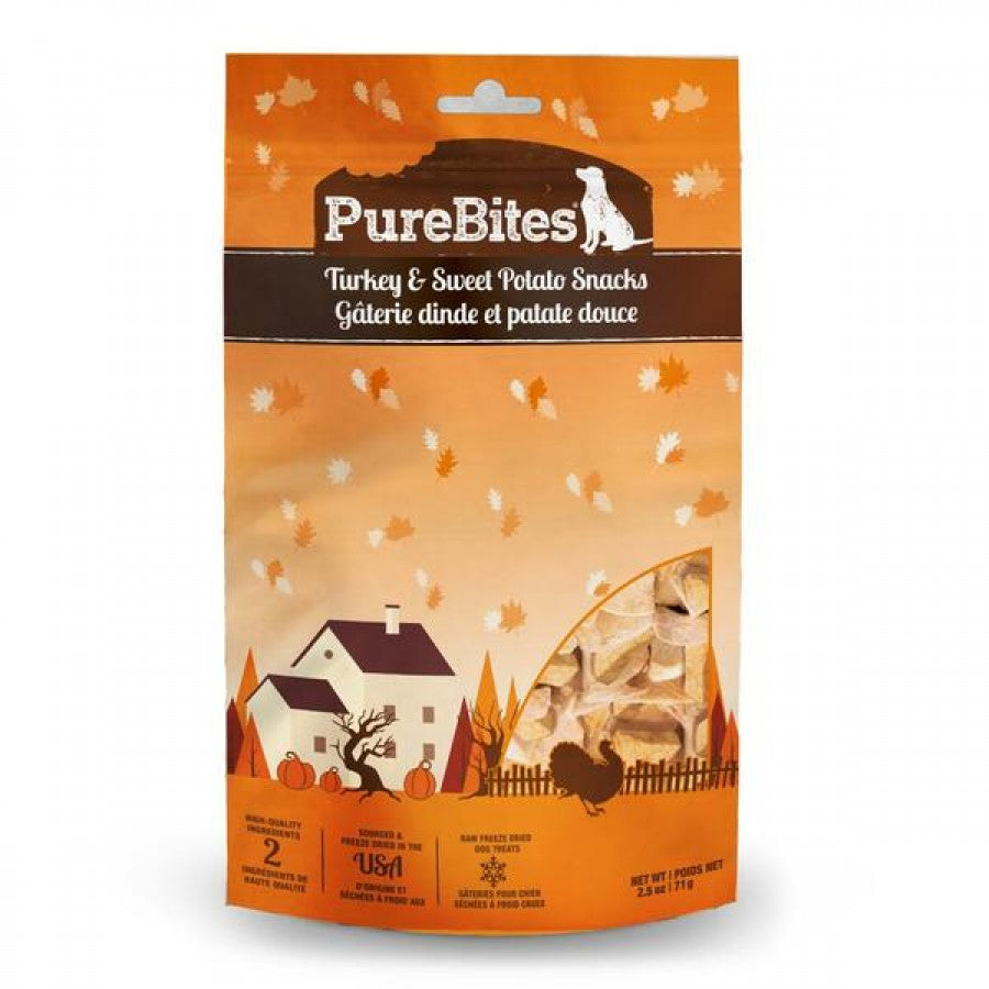 *LIMITED EDITION* Purebites - Fall FD TURKEY and SWEET POTATO Dog Treat - 71GM (2.5oz)