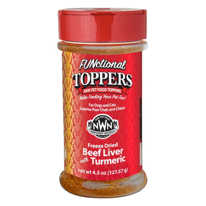 Northwest Naturals - BEEF LIVER with TURMERIC Functional Topper for Cats and Dogs - 127.57GM (4.5oz)