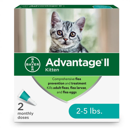 Bayer - Advantage® II Kitten Once-A-Month Topical Flea Treatment - Under 2.3KG - 2 Doses