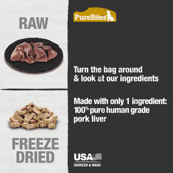 LocalID_68772 Purebites - Freeze Dried PORK LIVER Dog Treat - 100GM (3.5oz)