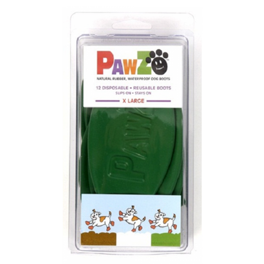 Pawz - Rubber Dog Boots - GREEN - XLARGE - Up to 13CM (5in) - 12PK