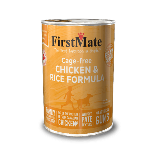 LocalID_71682 FirstMate - Dog Grain Friendly Cage Free CHICKEN AND RICE Wet Dog Food - 346GM (12.2oz)