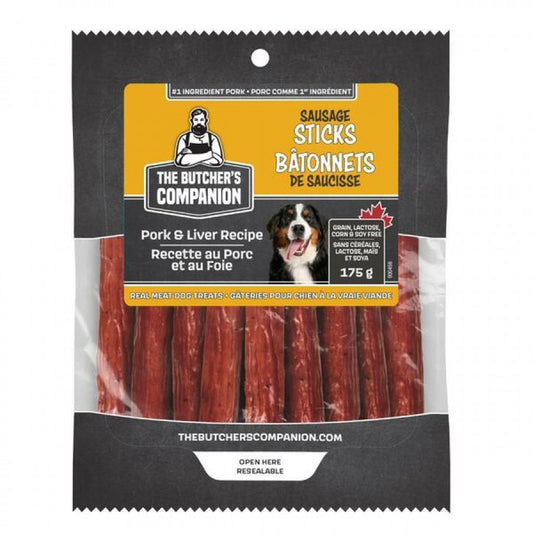LocalID_70794 The Butcher's Companion - PORK and LIVER Recipe Sausage Sticks Dog Treats - 175GM