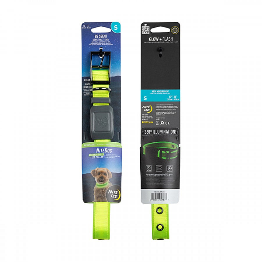 LocalID_66569 Nite Ize - NiteDog Rechargeable LED Collar - LIME - SMALL