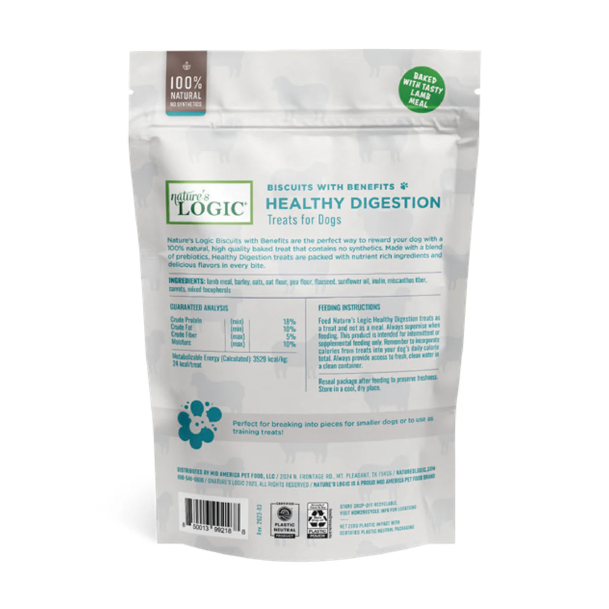 Nature's Logic - Healthy Digestion Dog Treat LAMB - 340GM (12oz)