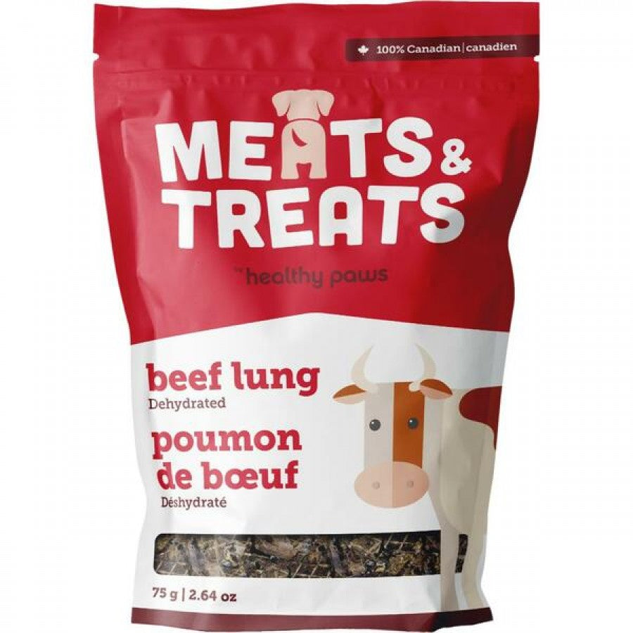 Healthy Paws - Dehydrated BEEF LUNG Dog Treat - 75GM (2.64oz)