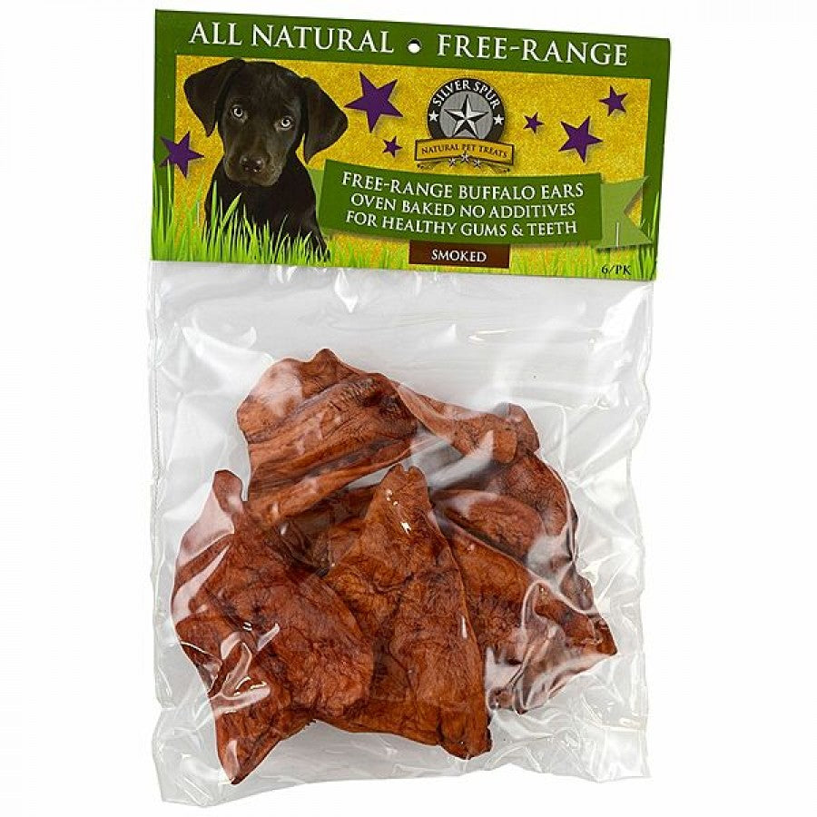 LocalID_67579 Silver Spur - BUFFALO Ears SMOKED Dog Treat - 6PK