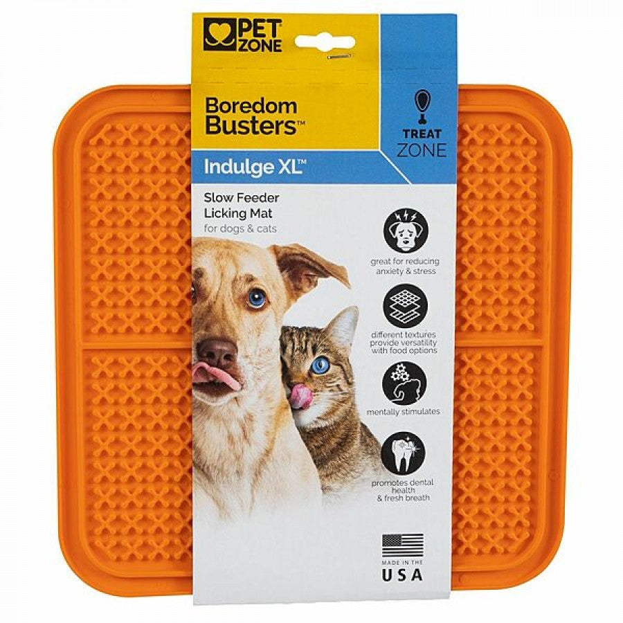 *S.O. - Up to 2 Week Wait* Pet Zone - Boredom Busters Indulge Lick Mat - ORANGE - XLARGE - 28CM (11in)