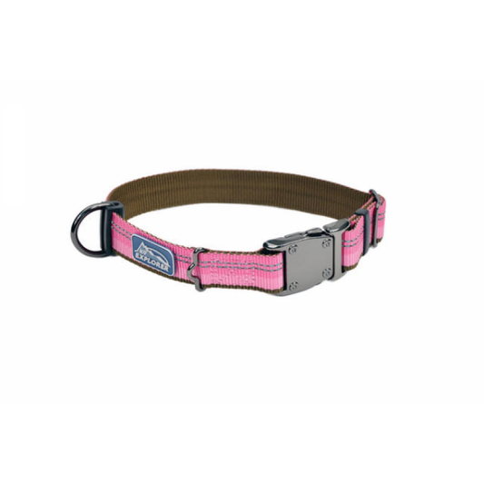 *DISC* Coastal - K9 Explorer Reflective Adjustable Collar - ROSEBUD - 1x18-26in