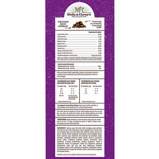 *S.O. - Up to 2 Week Wait* Stella and Chewys - Raw Coated Wild Caught SALMON Cat Food -  (2.5lb)