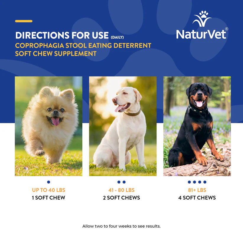 NaturVet - Soft Chew Coprophagia Deterrent & Breath - 198GM (6.9oz) - 90CT