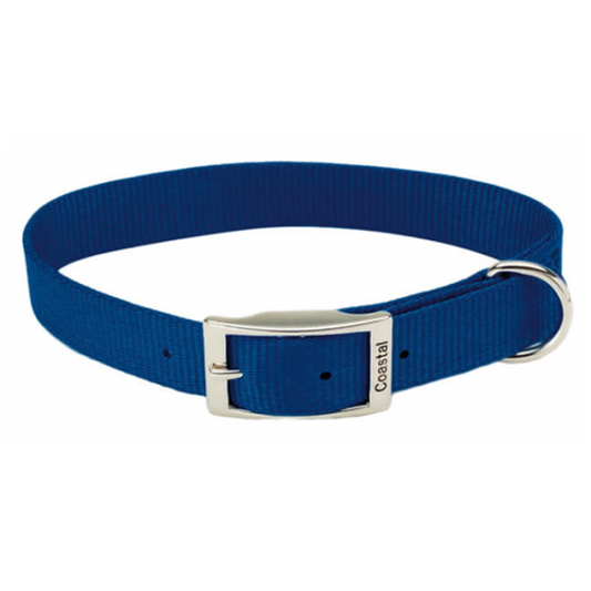 LocalID_35872 Coastal - Standard Buckle Nylon Dog Collar - Blue - 2.5 x 56CM