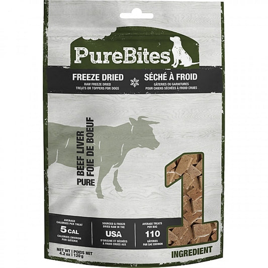LocalID_56828 PureBites - Freeze Dried BEEF LIVER Dog Treats - 120G (4.2oz)