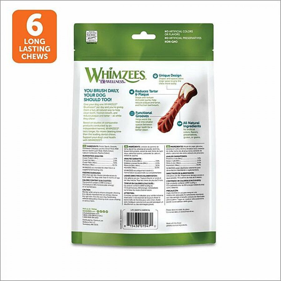 Whimzees - Brushzees Dog Chew - LARGE - 360GM (12.7oz) - 6PK