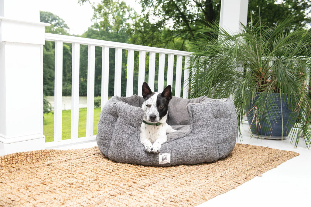 Dog Gone Smart - Chill Kuzzi FIR Round Bed - GREY - 91.5 x 91.5 x 38CM (36x36x15in)