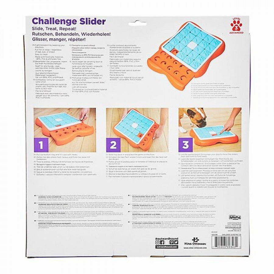 LocalID_69964 Nina Ottosson - Challenge Slider Puzzle Dog Toy - MULTICOLOUR - 37x37x5CM (14.57x14.57x1.97in)