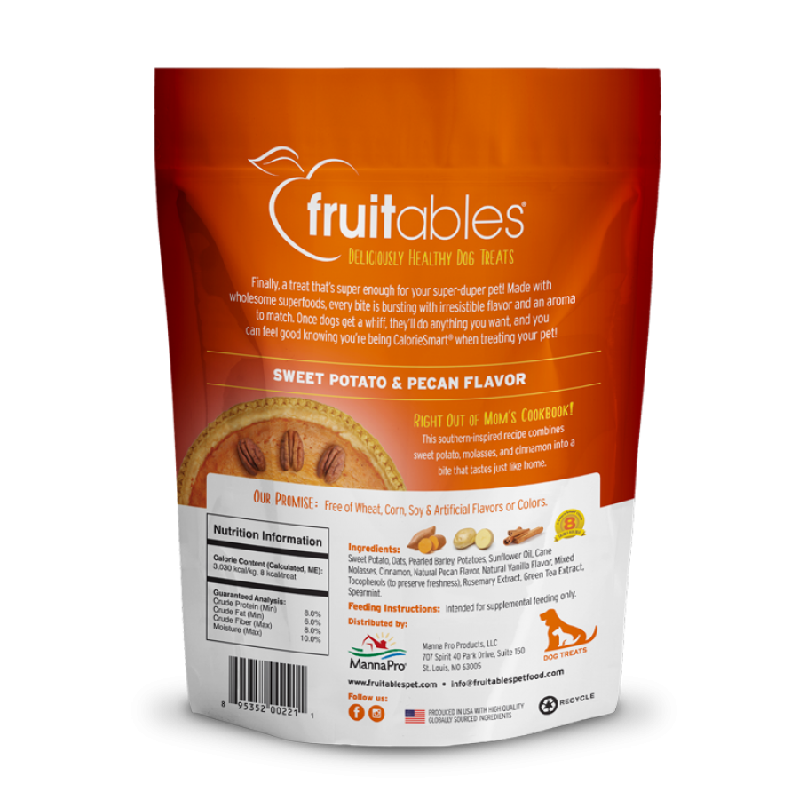 Fruitables - SWEET POTATO and PECAN Crunchy Dog Treats - 198GM (7oz)