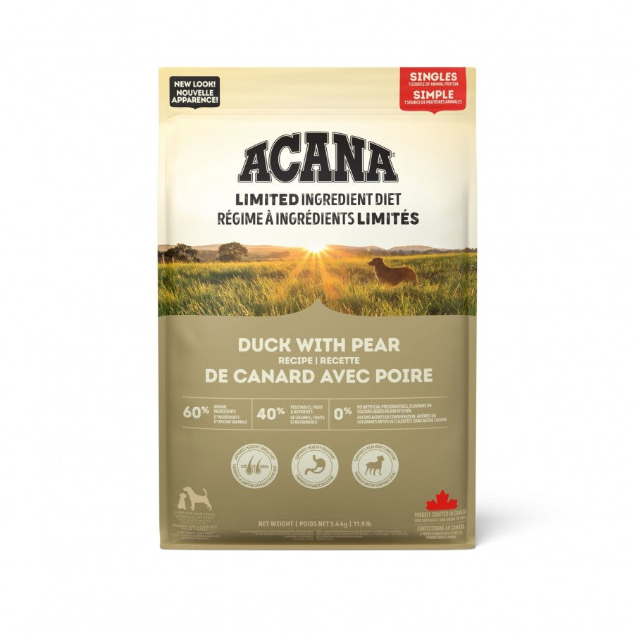 LocalID_61642 Champion Foods - Acana LID DUCK WITH PEAR RECIPE Dry Dog Food - 5.4KG