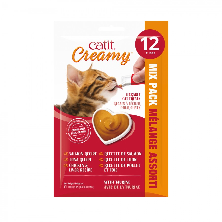 Catit - Creamy Lickable Cat Treat - Assorted Multipack - 15GM (0.5oz) - 12PK