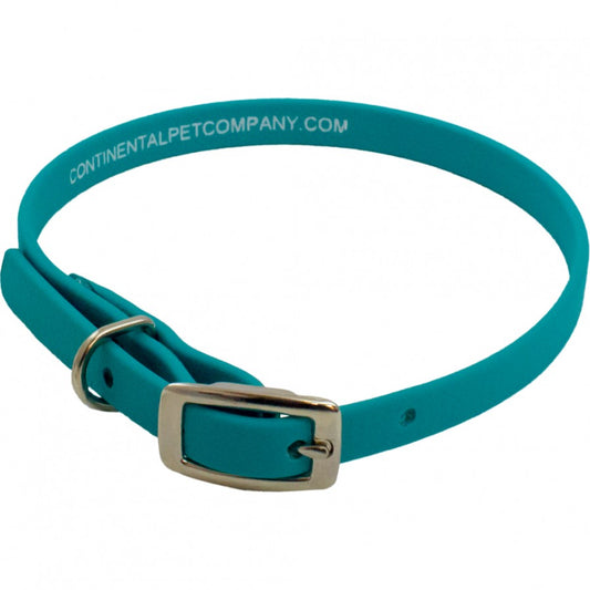 LocalID_54457 Continental Pet - Biothane Collar Metal Buckle Teal - 3/8x9in