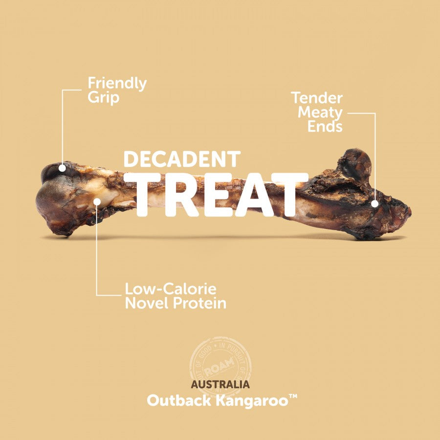 LocalID_68917 Roam - Roo Chopper - Outback KANGAROO Dog Chew - MEDIUM-LARGE - 175GM (6.2oz) - 1PK