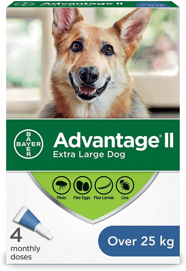 Bayer - K9 Advantage® II XLarge Dog Once-A-Month Topical Flea Treatment - Over 25KG - 4 Doses