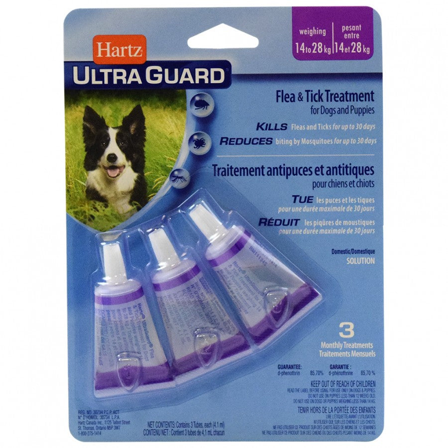 *DISC* Hartz - Ultra Guard Flea and Tick Drops - DOGS -14-28KG