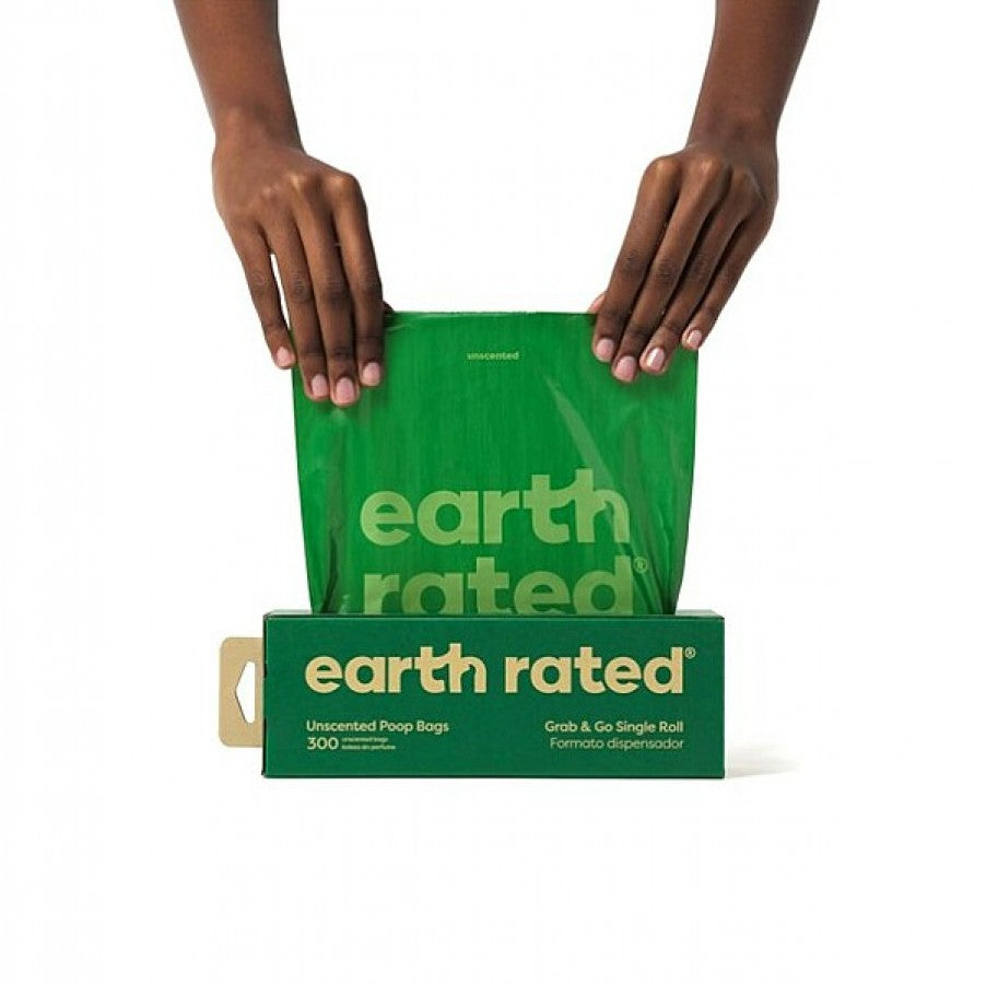 Earth Rated - Poop Bags - UNSCENTED - 1 Roll 300 Bags