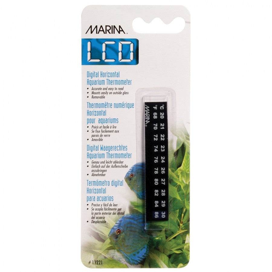 Marina - Horizontal LCD Aquarium Thermometer - Centigrade - Fahrenheit - 20 to 30° C (68 to 86° F)