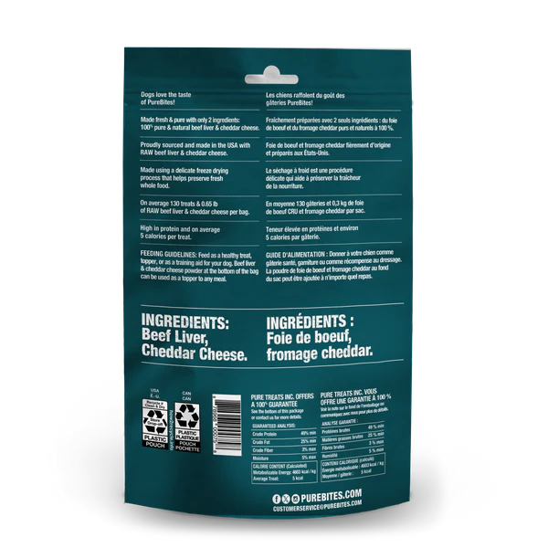 LocalID_68781 PureBites - Freeze Dried BEEF AND CHEESE Dog Treats - 120GM (4.2oz)