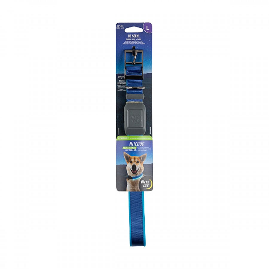 Nite Ize - NiteDog Rechargeable LED Collar - BLUE - LARGE - 50.8-61CM (20-24in)