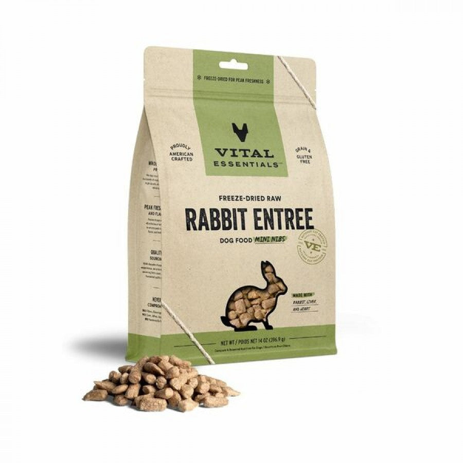 LocalID_64439 Vital Essentials - Freeze Dried Raw RABBIT ENTREE Mini Nibs Dog Food - 396.9GM (14oz)