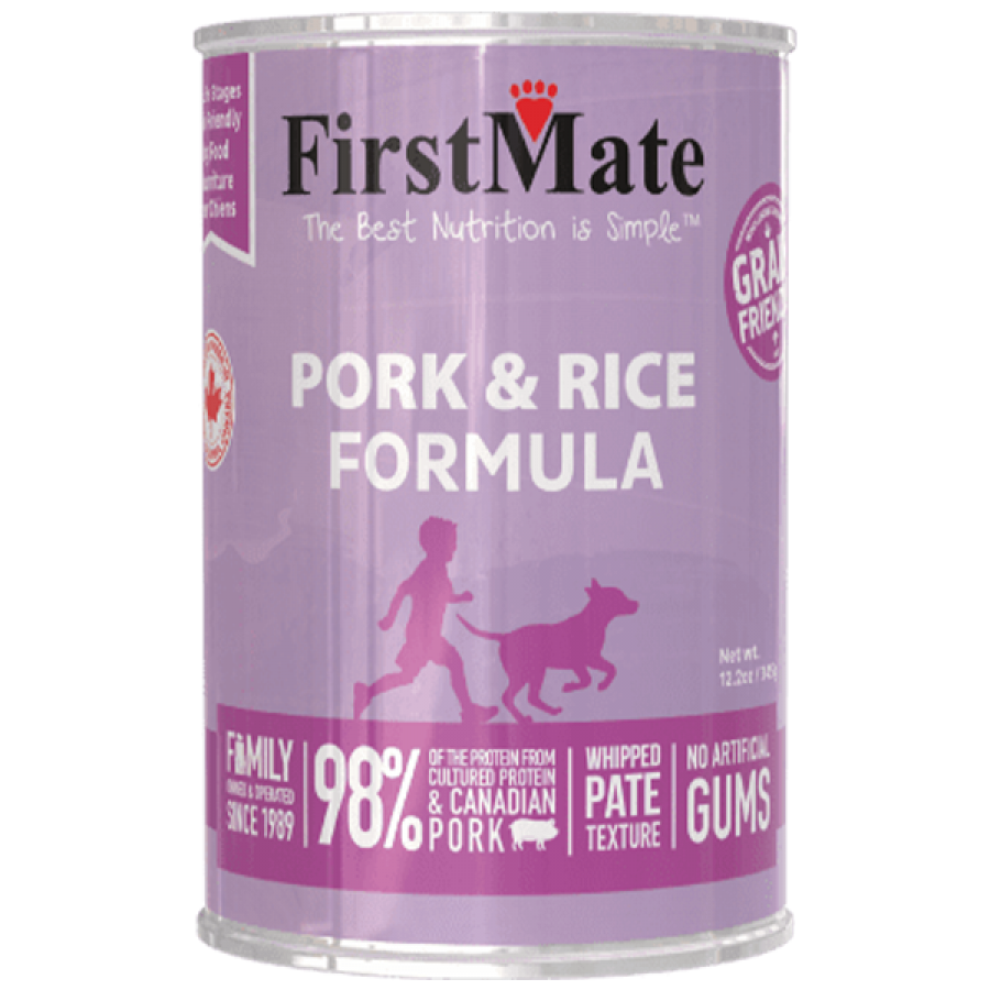 FirstMate - Grain Friendly PORK with RICE Wet Dog Food - 345GM (12.2oz)