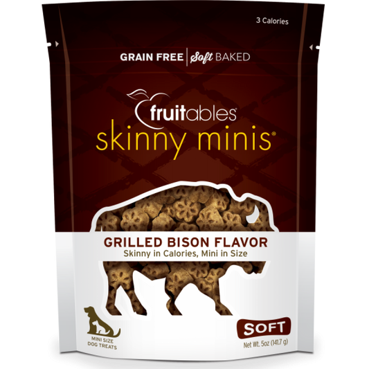 Fruitables - Skinny Minis GRILLED BISON Chewy Dog Treats - 141GM (5oz)