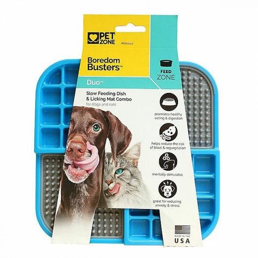 LocalID_57480 Pet Zone - Boredom Busters Duo Lick Mat - Blue - 20CM (8in)