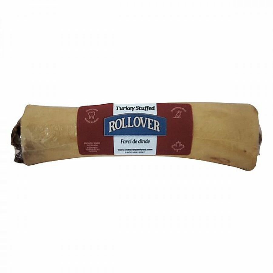 Rollover - Stuffed Bone TURKEY Dog Chew - LARGE - 20-25CM (8-10in)