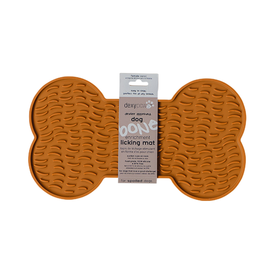 LocalID_64302 Dexypaws - Dexypaws - Dog Lick Mat - Bone - 26 x 16 X .5cm (10 X 6 X .5in) [ID: 16332]