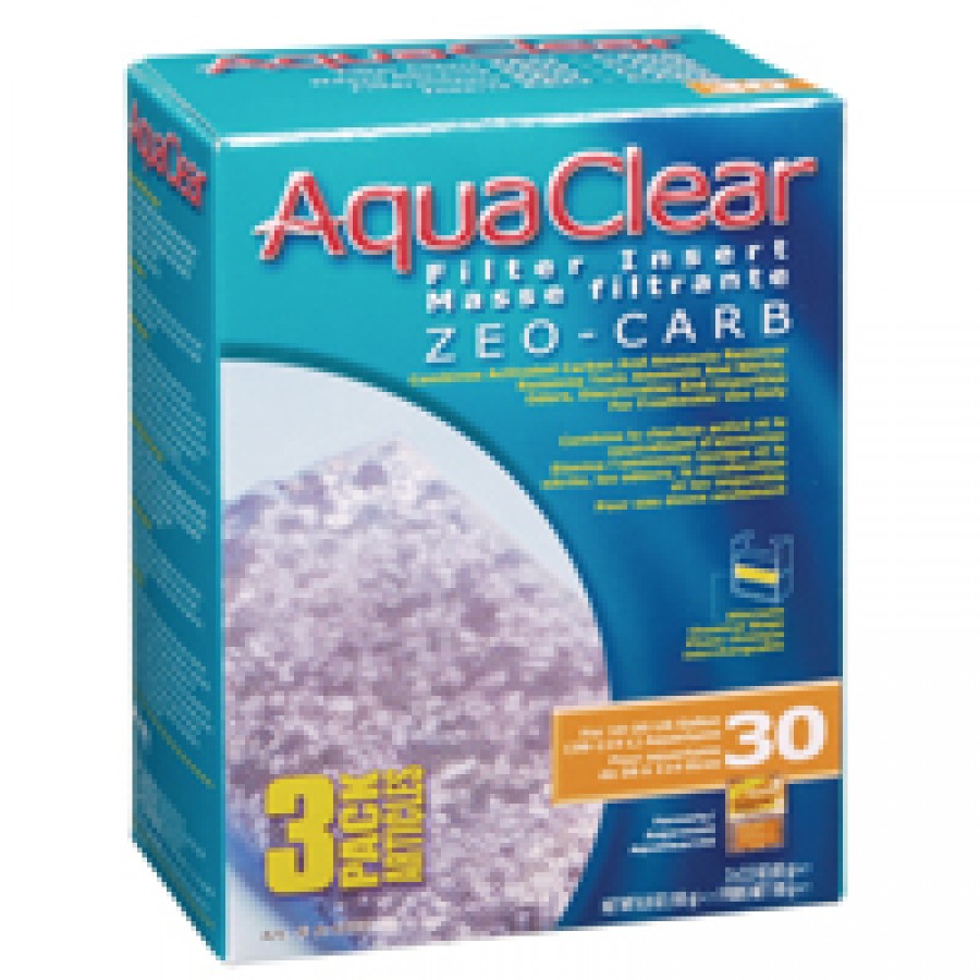 *S.O. - Call for Estimated Arrival* AquaClear - 30 Zeo-Carb Filter insert - 195GM (6.9oz) - 3PK