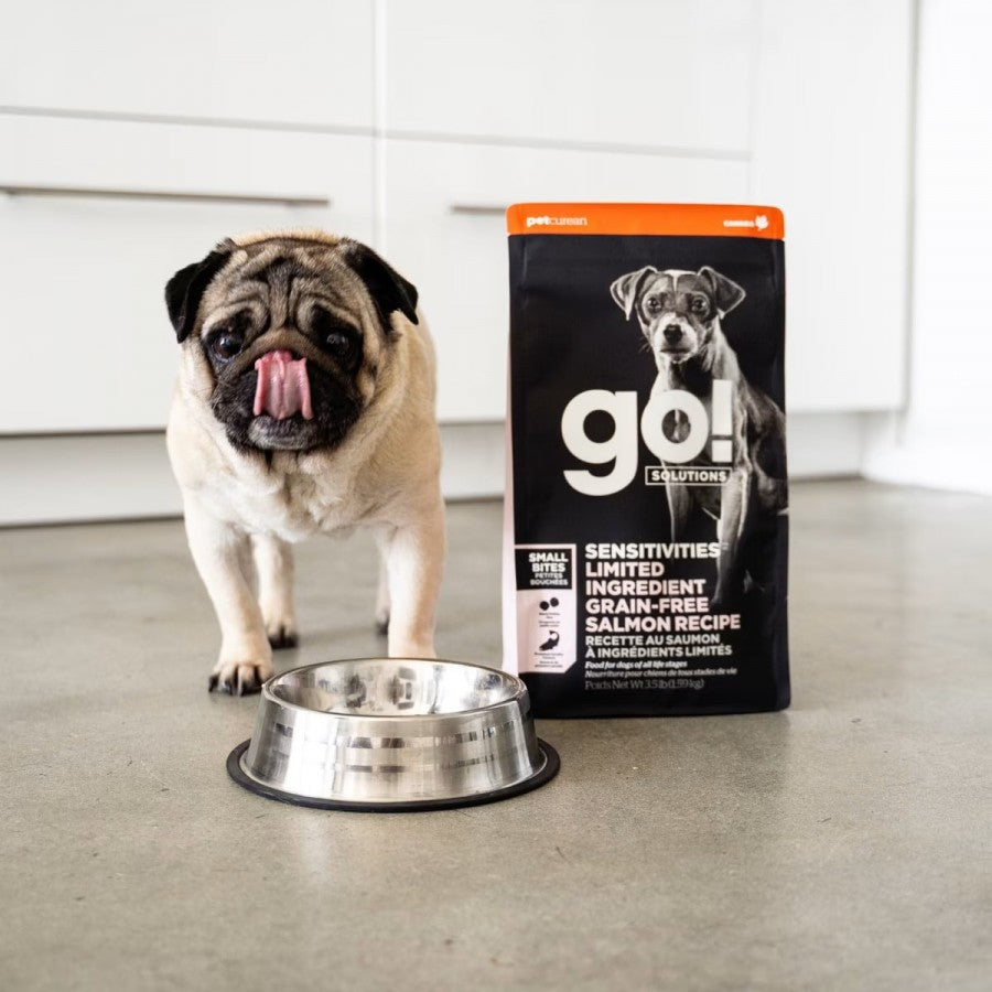 *S.O. - Up to 2 Week Wait* Petcurean - GO! Sensitivities GF LID SALMON SMALL BITES Dry Dog Food - 9.98KG (22lb)