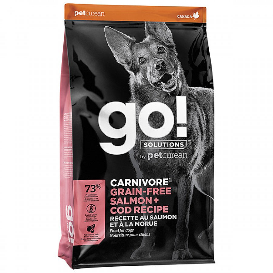 *S.O. - Up to 2 Week Wait* Petcurean - GO! Carnivore GF SALMON AND COD ADULT Dry Dog Food - 9.98KG (22lb)